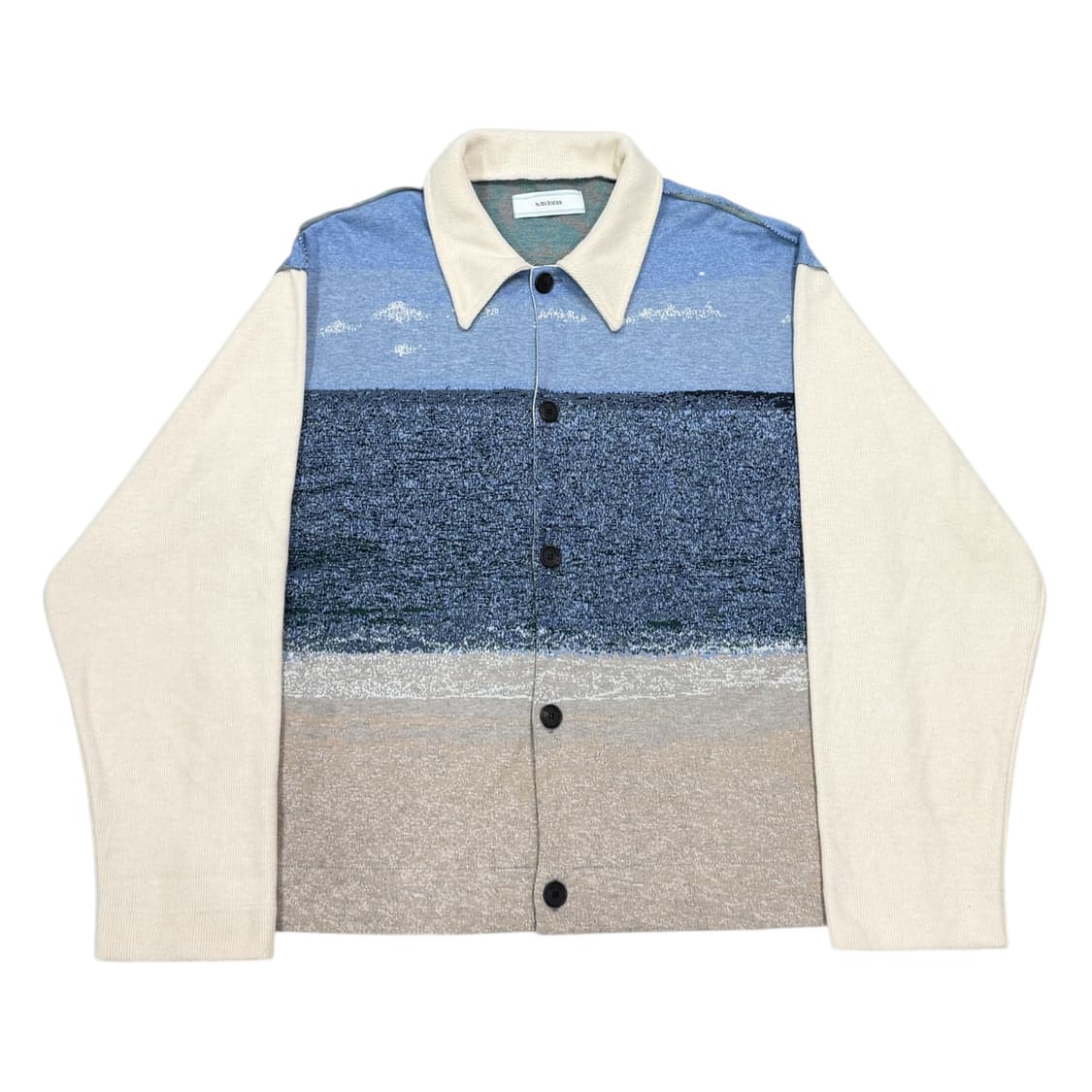 웨이비니스 더 오션 오브 프레이 앤 사일런스 오션블루 파도 가디건 상품이미지1