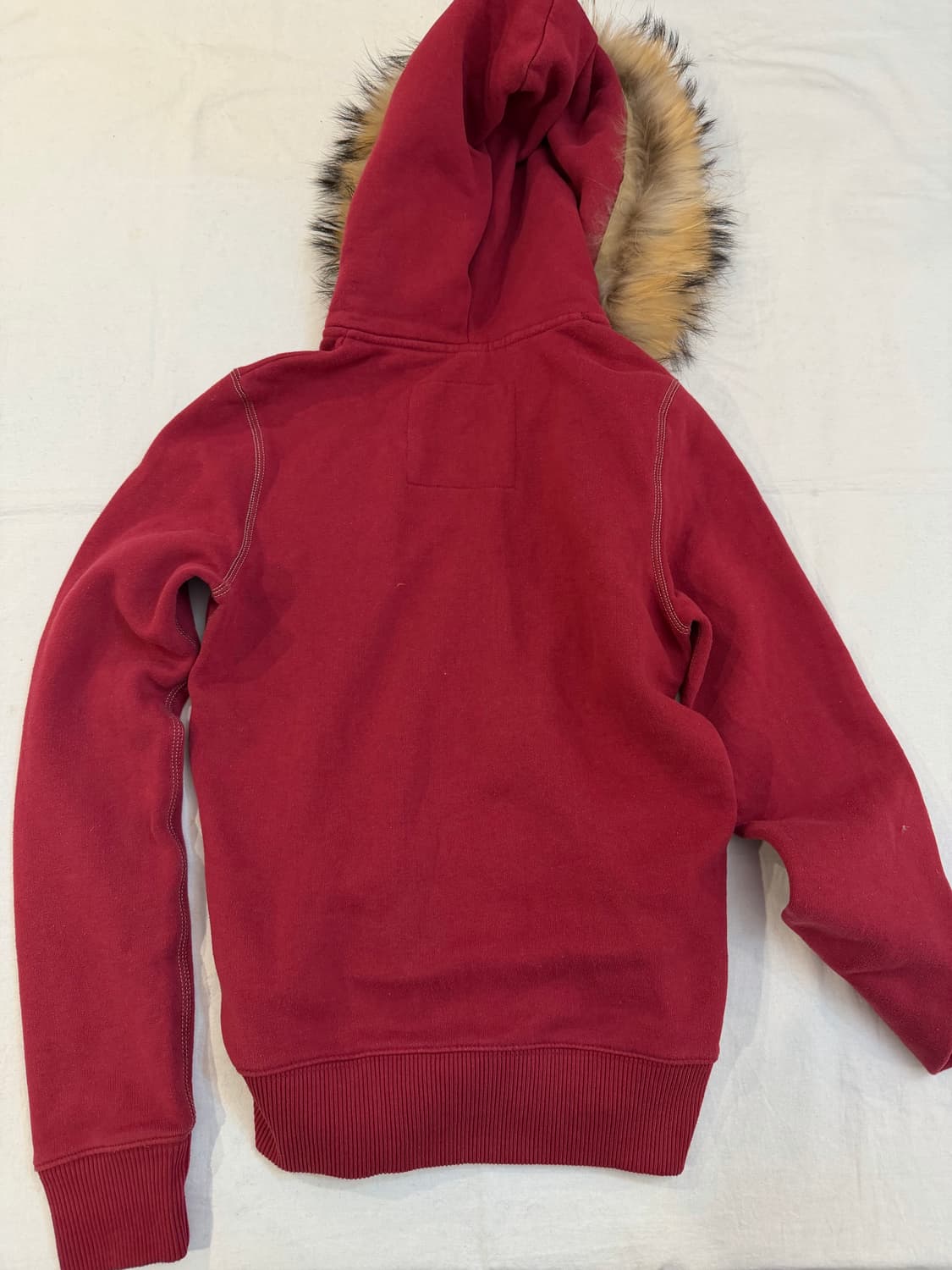 아베크롬비 울프죠 투웨이 라쿤퍼 후드집업 버건디 상품이미지4