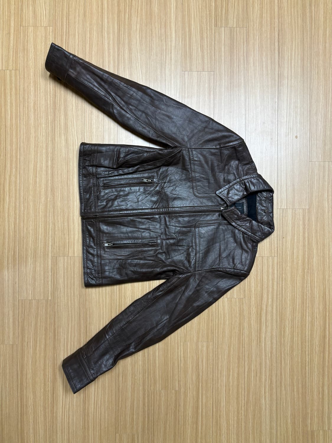 코르티스깔 딥브라운 레더 자켓 상품이미지3