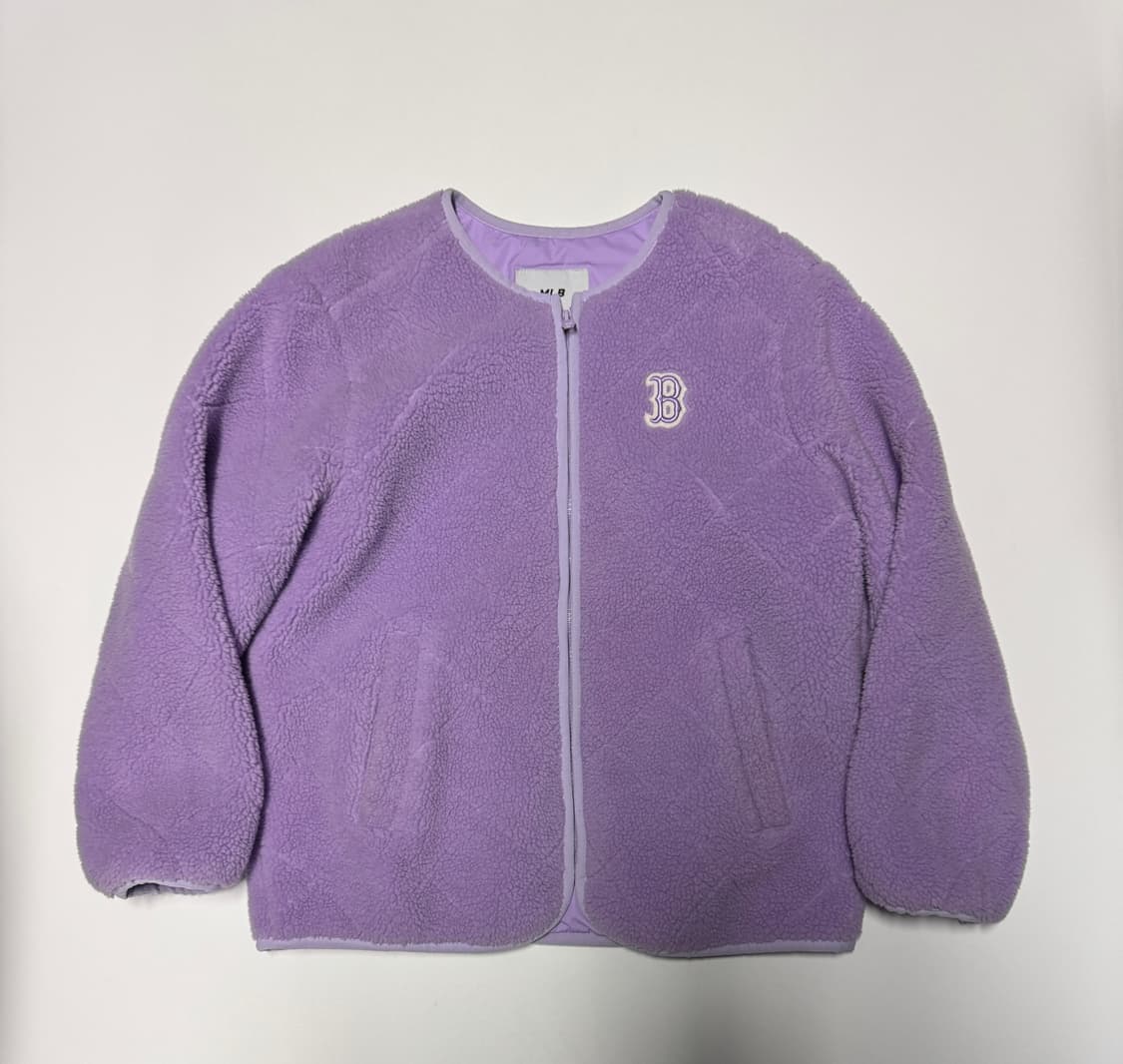 여성 MLB 키즈 플리스 뽀글이 자켓 라벤더 155 S 상품이미지1