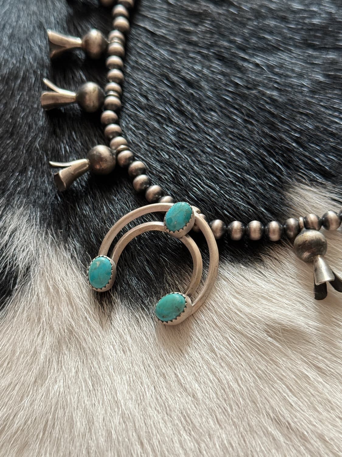 터키석 스쿼시블라썸 925 실버 나바호 상품이미지2