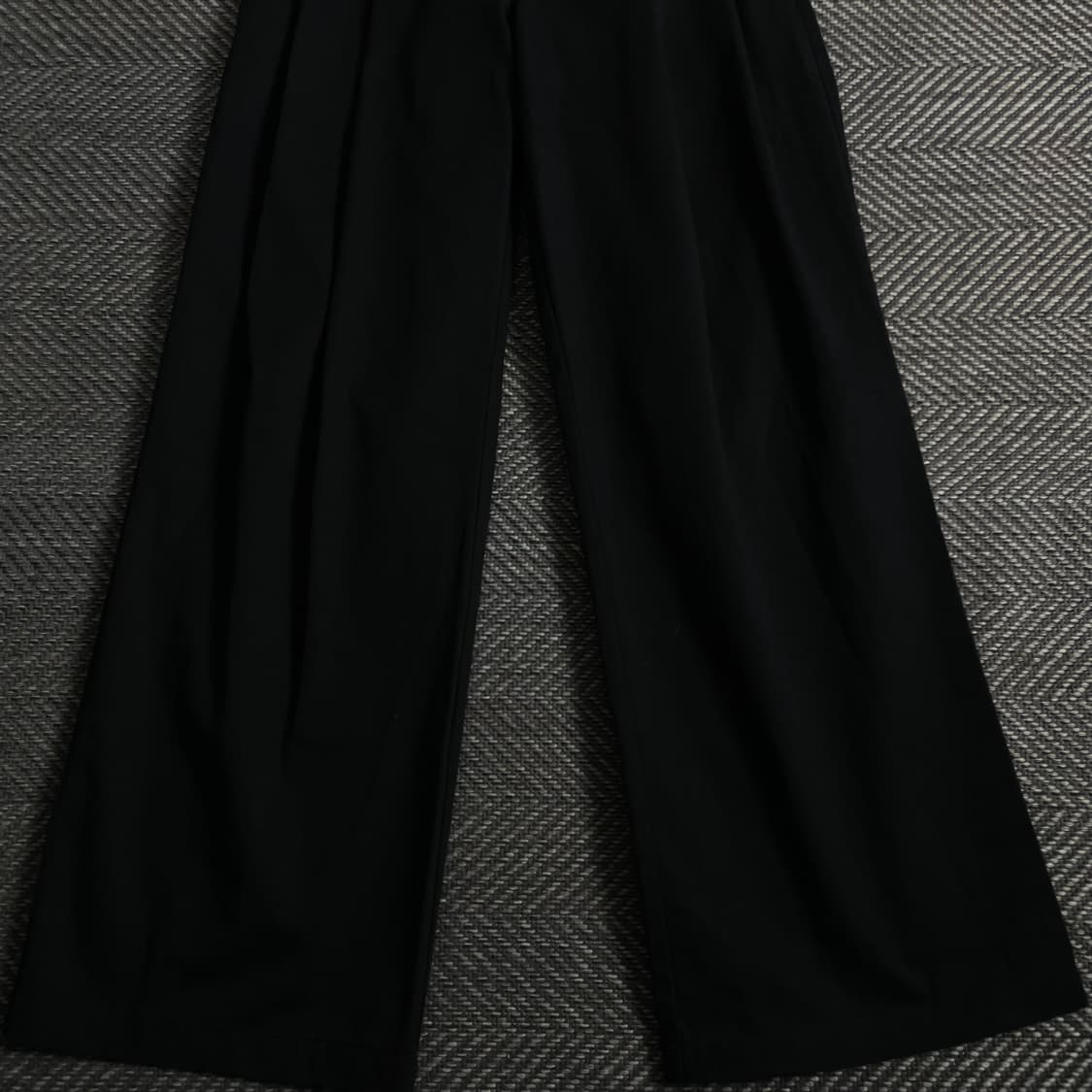 낫포너드 투턱 와이드 코튼 팬츠 블랙y 3863 상품이미지3