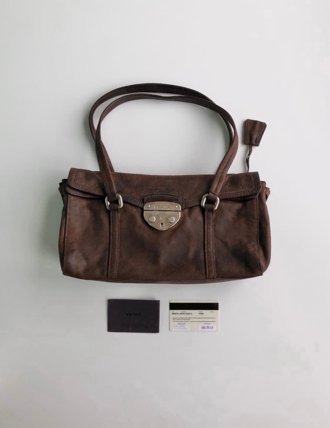 프라다 브라운 레더 숄더백 토트백 상품이미지1