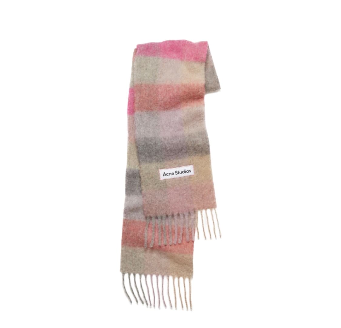 아크네스튜디오 모헤어 체크 머플러 푸시아 라일락 핑크 상품이미지1