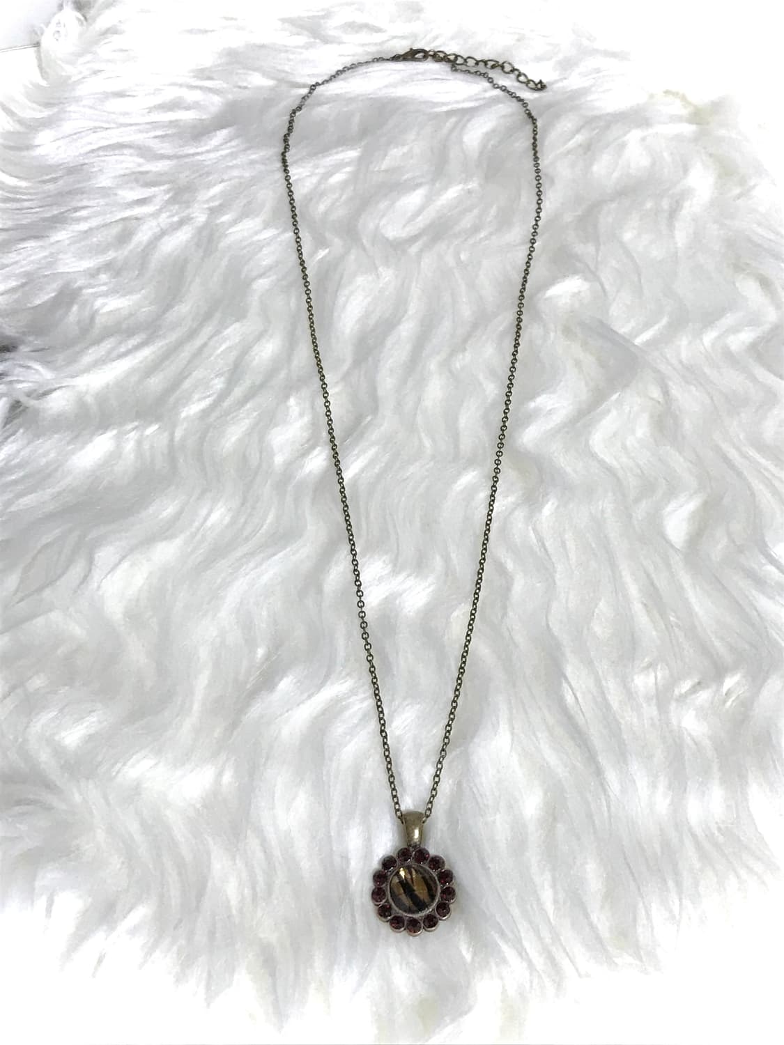 빈티지 헤이세이 갸루 호피 엔틱 골드 롱 드롭 체인 목걸이 상품이미지2