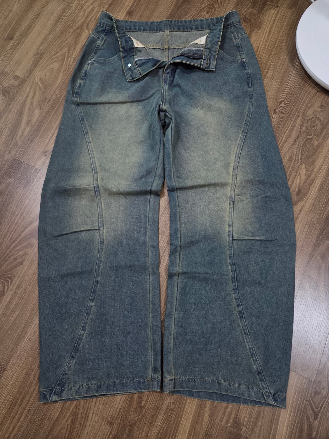 워싱 커브드핏 데님 상품이미지1