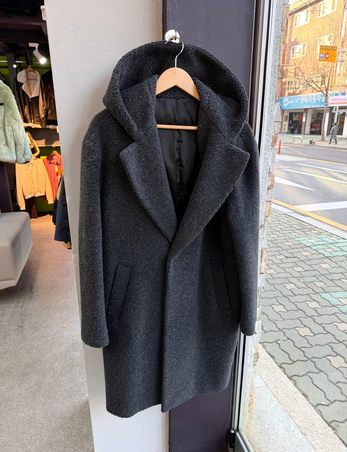 100/ 시스템옴므 플리스 후디드 코트 자켓 상품이미지2