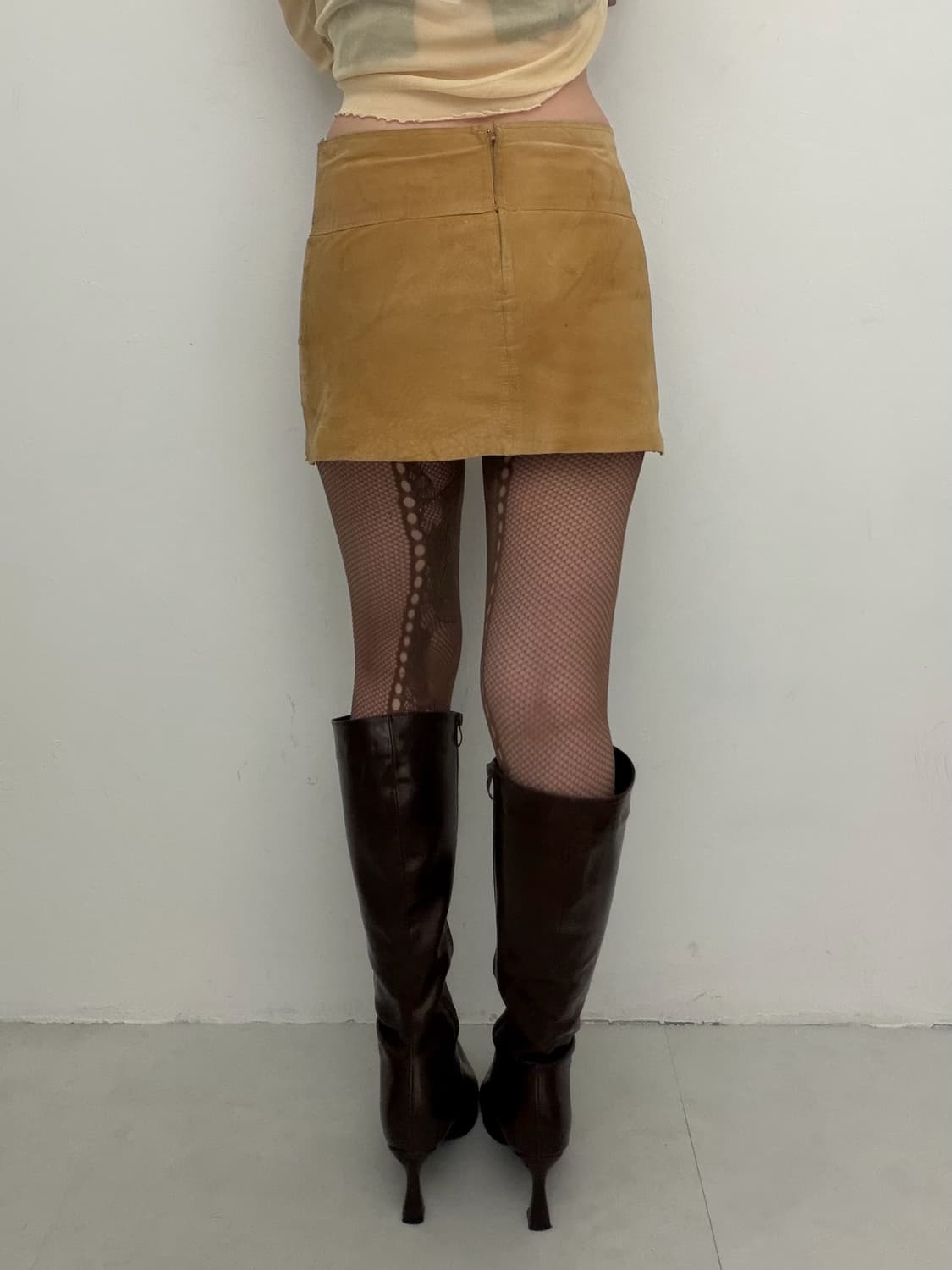 베이지 스웨이드 미니 스커트  상품이미지2