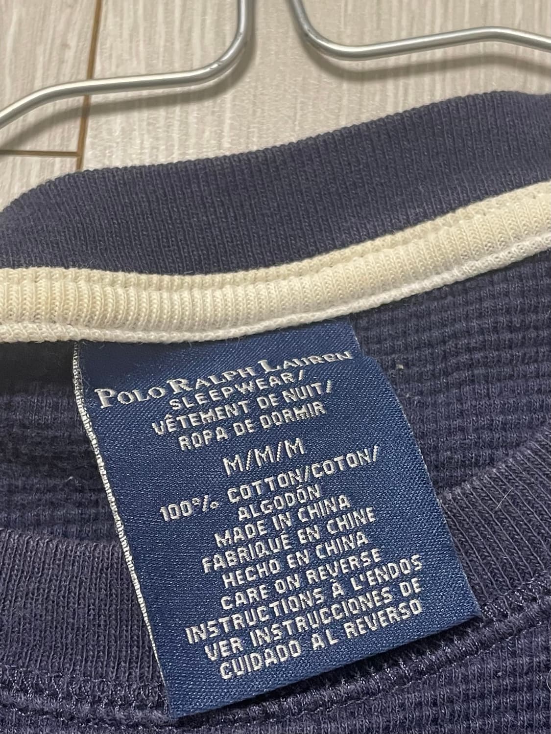 폴로 네이비 와플 슬리브탑(표기m) 상품이미지4