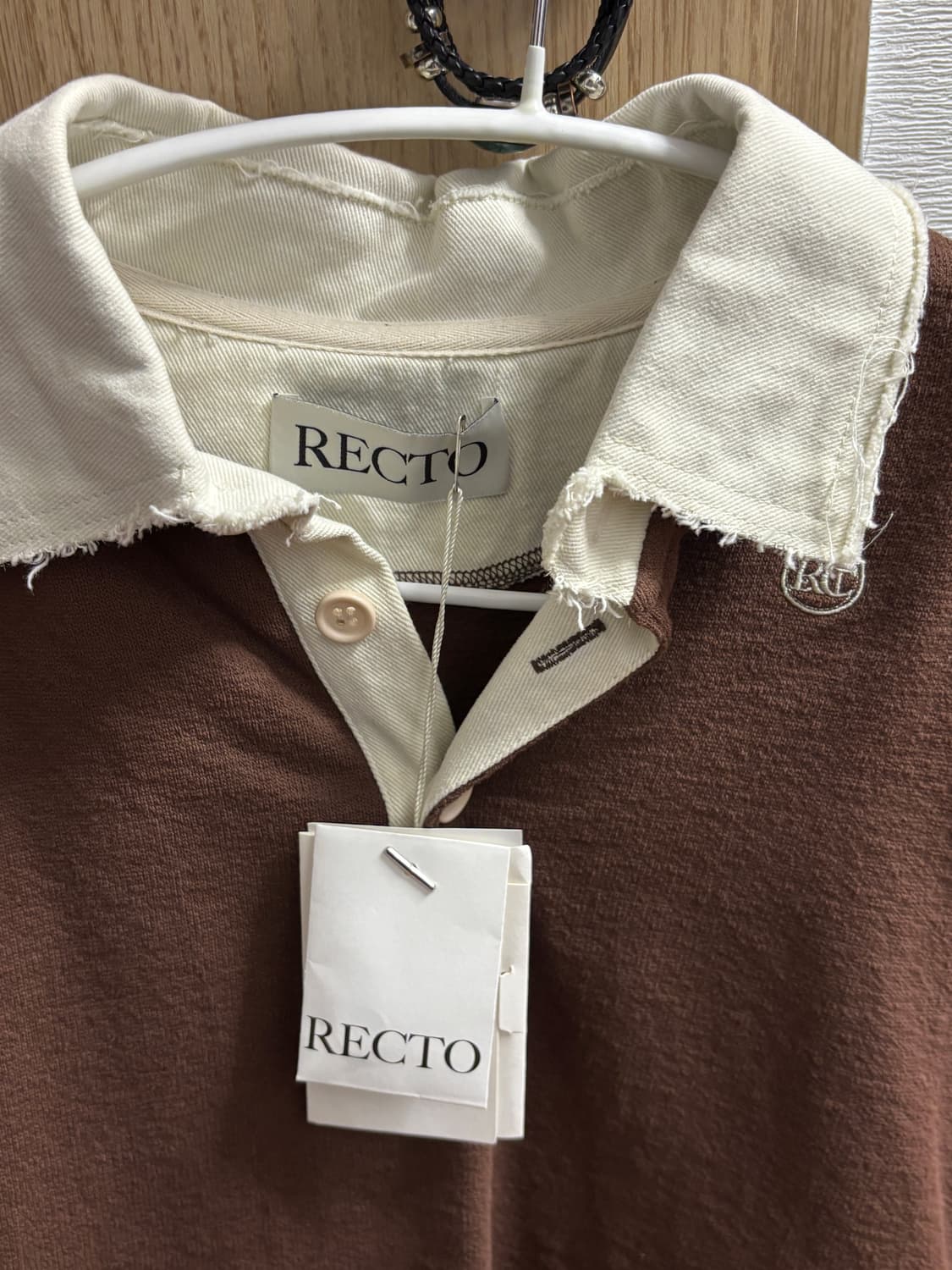 렉토 빈티지 브라운 크롭 티셔츠 상품이미지1