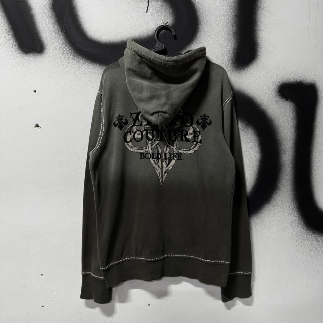 Zippo 지포 그런지 워싱 디테일 펑크 빅 프린팅 집업 후디 상품이미지2