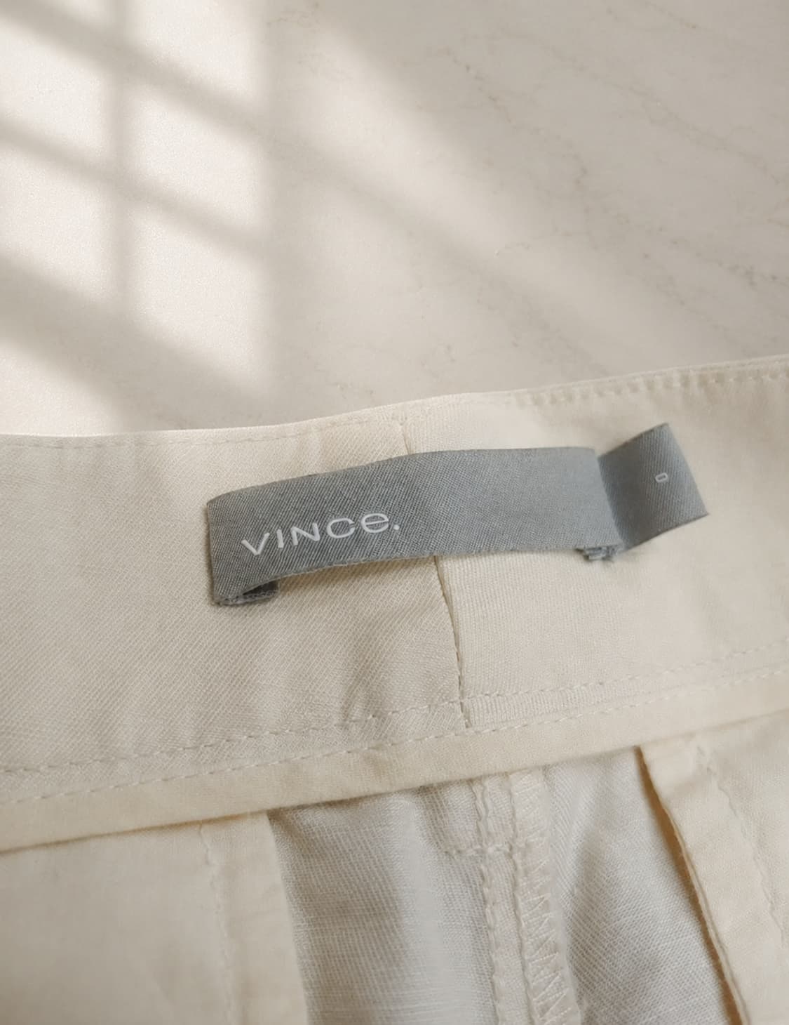 VINCE 빈스 여성 크림 컬러 린넨 테이퍼드 팬츠 / 26 상품이미지9