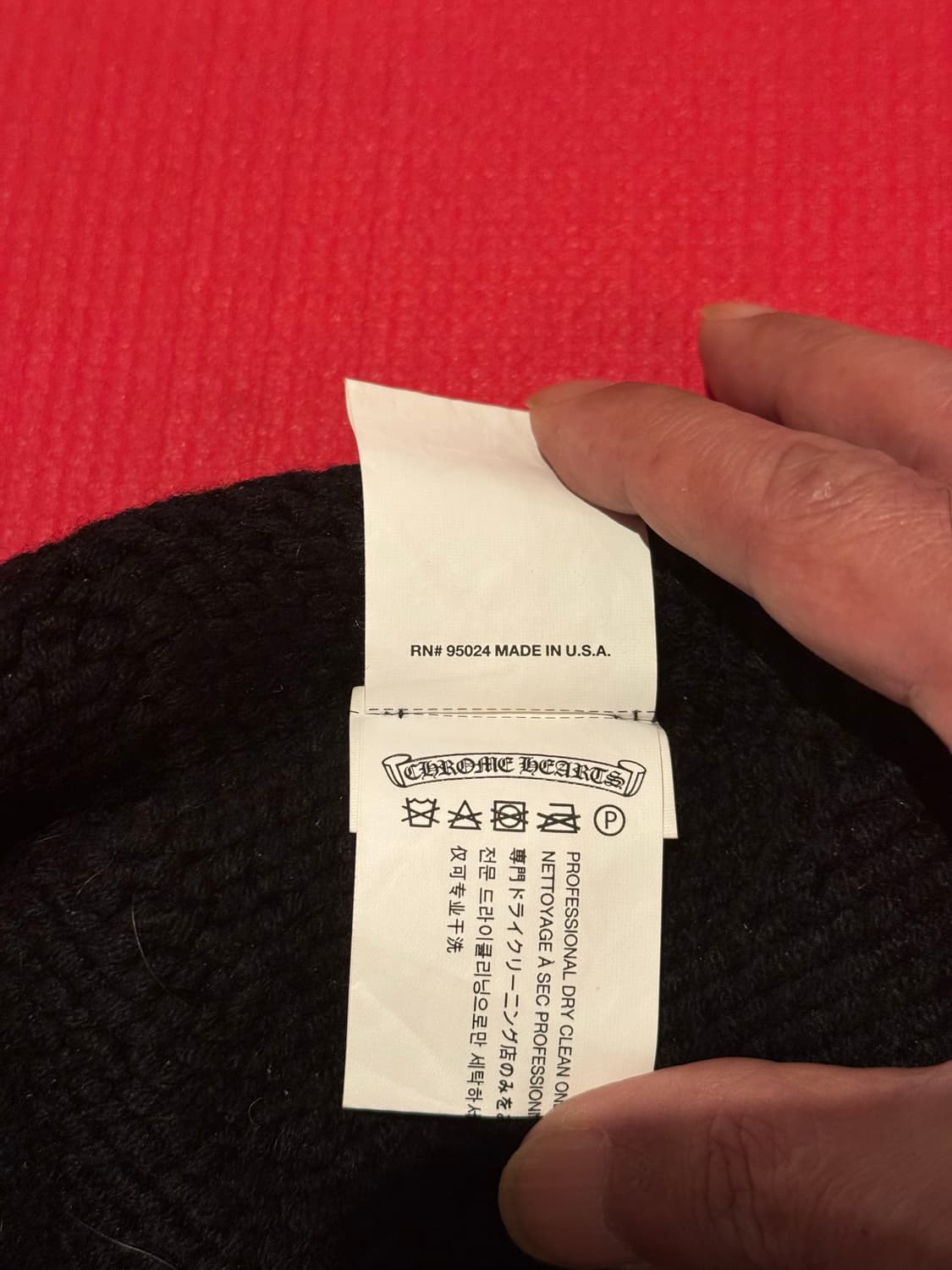 크롬하츠 크로스 레더패치 캐시미어 비니 상품이미지7