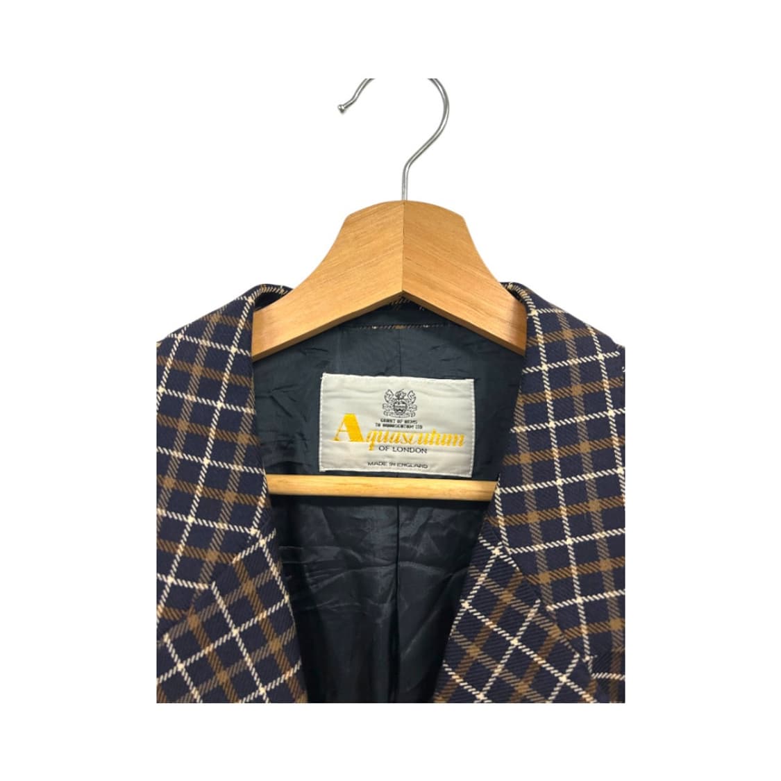 (S) 아쿠아 스큐텀 영국제 클래식 체크 울 블레이저 OB-005 상품이미지3