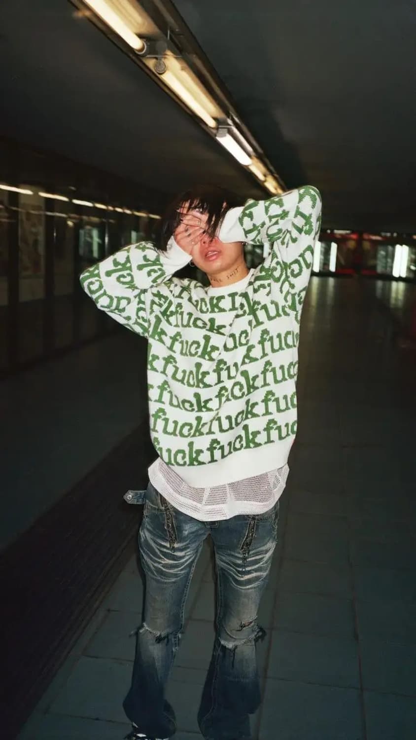 [L]슈프림 니트 스웨터 Supreme Fuck Sweater White 상품이미지1