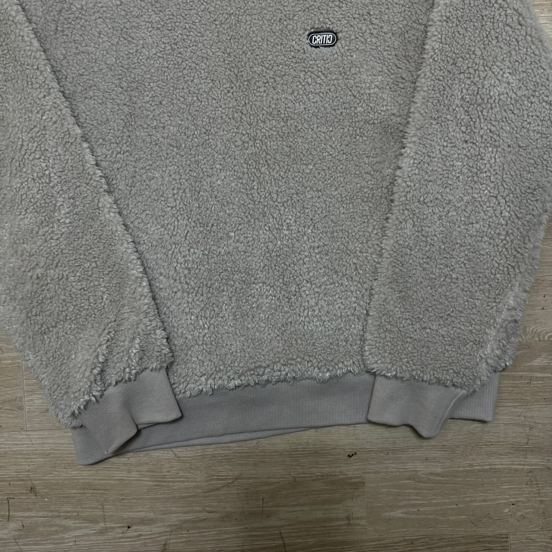 크리틱 남여공용 와펜 웜업 뽀글이 맨투맨 티셔츠 [베이지] M/95 상품이미지3