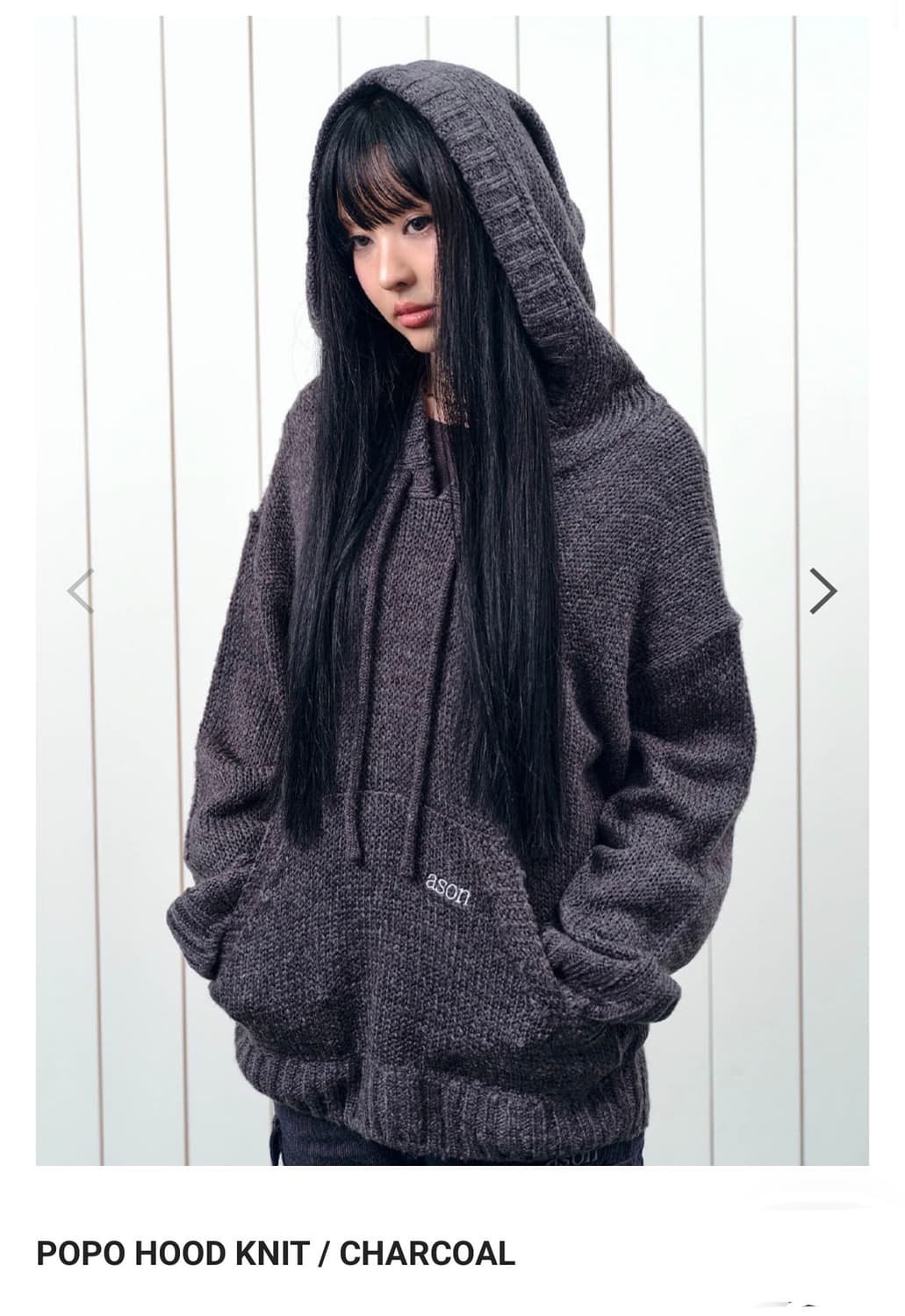 애즈온 popo hood knit 포포 후드 니트 (새상품) 상품이미지1