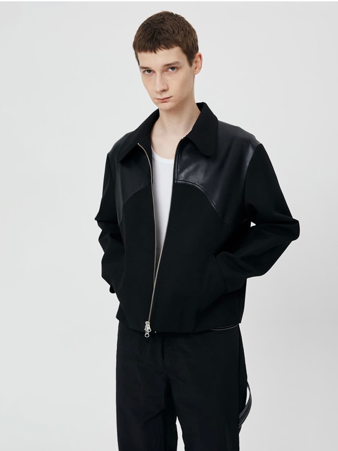 [unisex1] 문선 웨스턴 스웨이드 자켓 블랙 상품이미지1