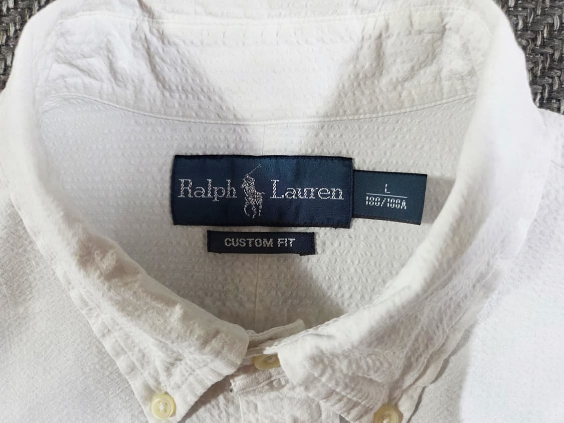 폴로 랄프로렌 화이트 시어서커 반팔 셔츠 상품이미지4