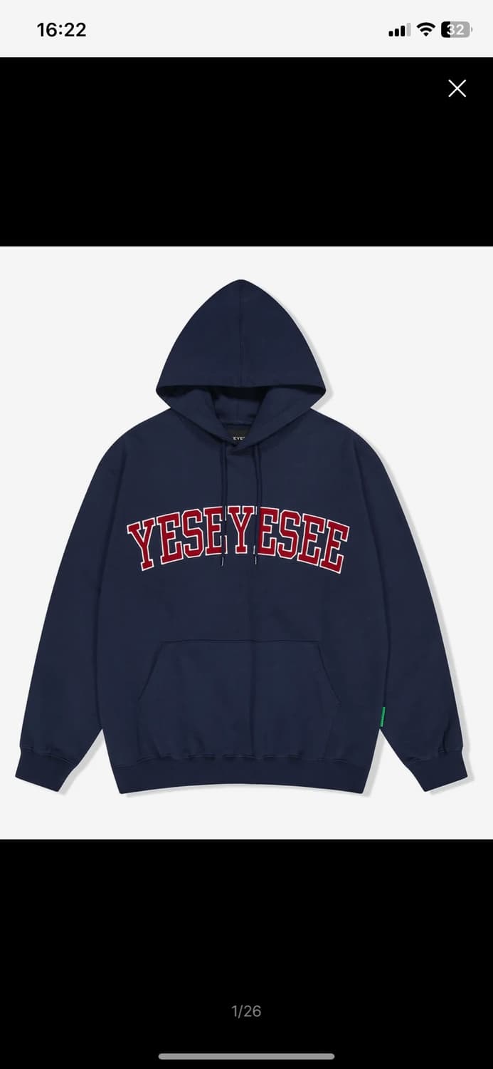 예스아이씨 로고 후드티 네이비 사이즈 L 상품이미지1