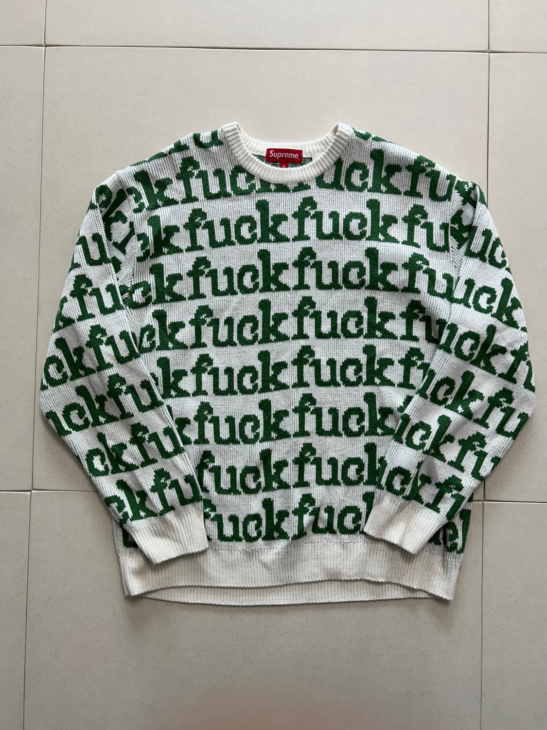 [L]슈프림 니트 스웨터 Supreme Fuck Sweater White 상품이미지2