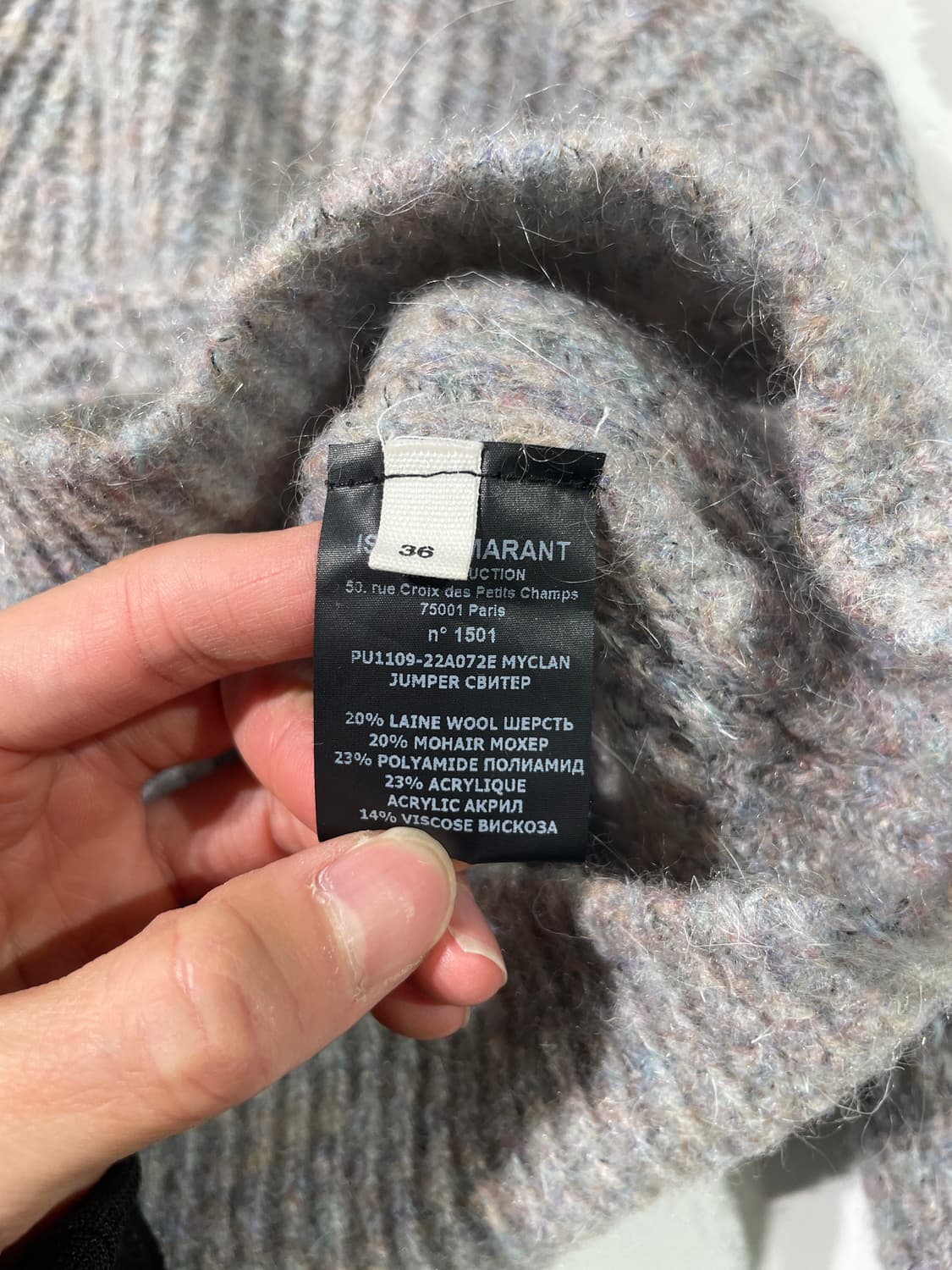 이자벨 마랑 에뚜왈 코튼 캔디 하프집 모헤어 폴라 니트 상품이미지8