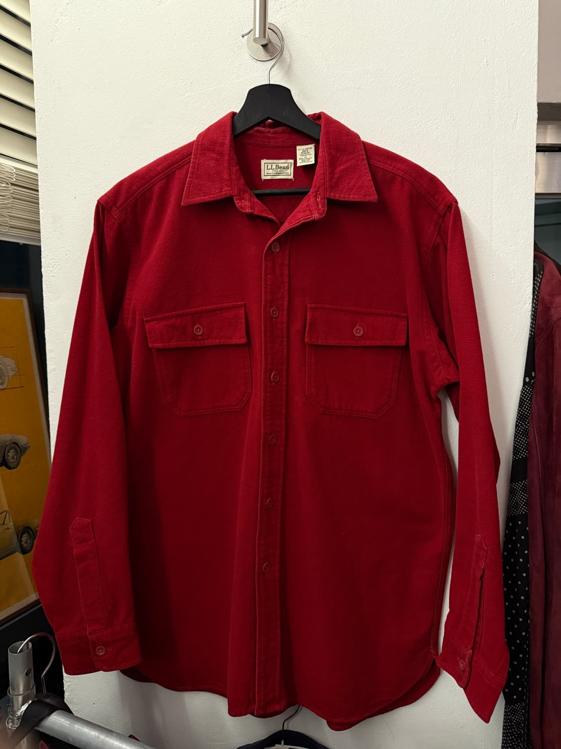 00년대 L.L.Bean 빈티지 버건디 레드 코튼셔츠  상품이미지1