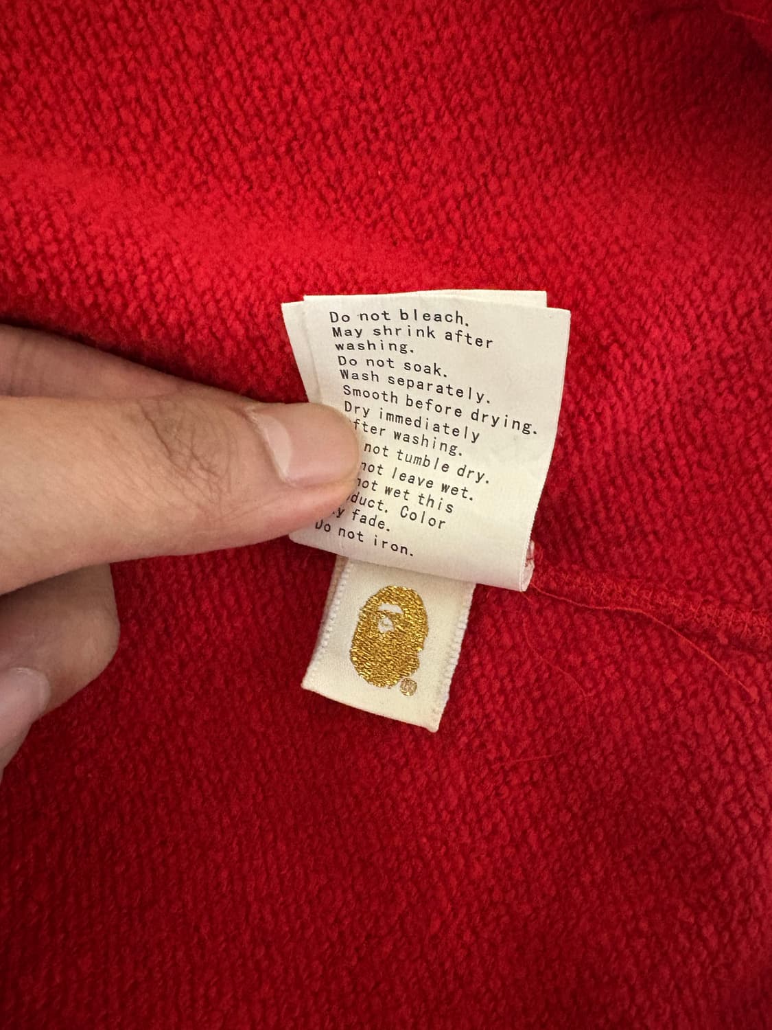 베이프 레드카모 샤크후드집업 L 판매합니다 상품이미지5