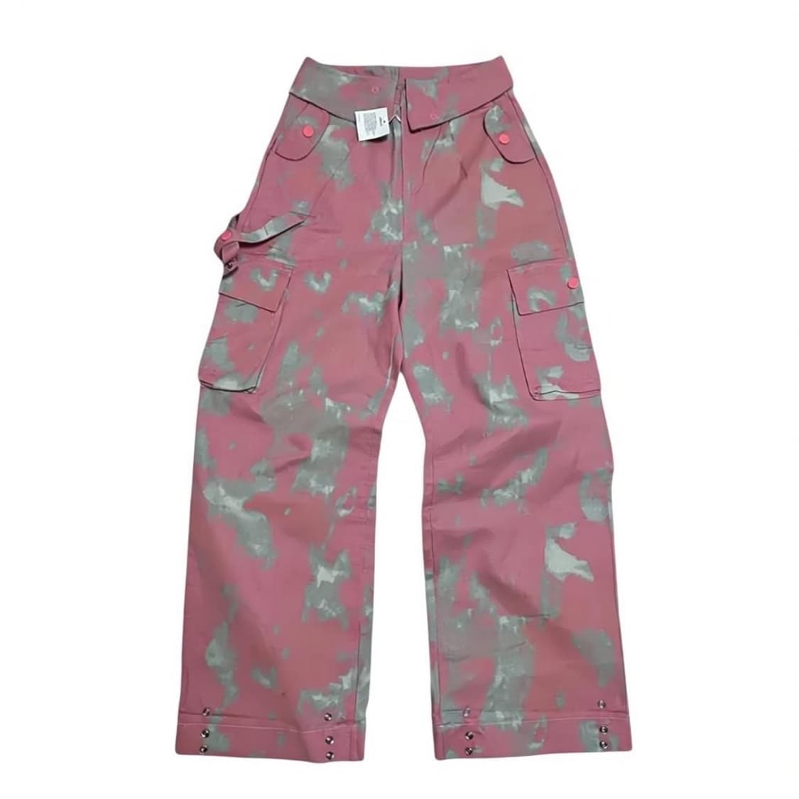 핑크 그레이 나염 염색 바지 카고팬츠 상품이미지1