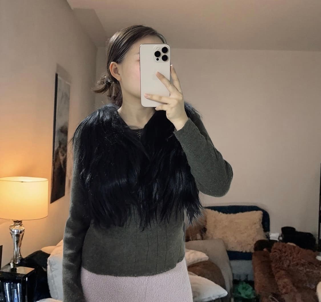 빈티지 고딕 양털 양가죽 조끼 베스트 상품이미지1