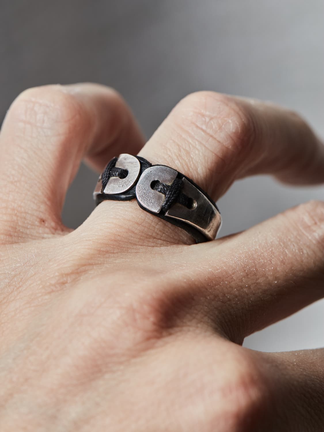 (이틀간만 판매) M.A+ 실버/레더 링 상품이미지5