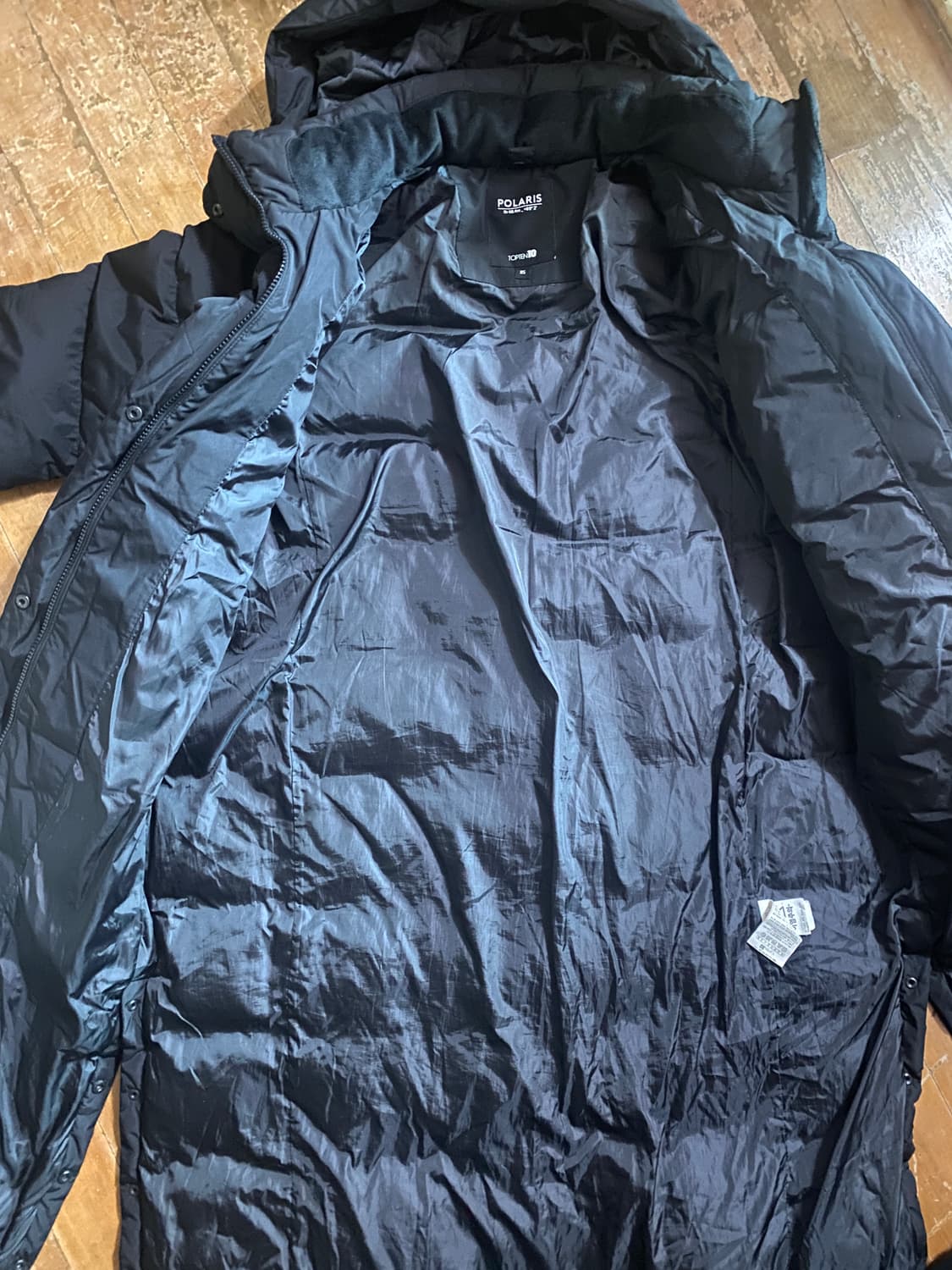 탑텐 여성 폴라리스 덕다운 롱패딩 85 블랙 상품이미지3