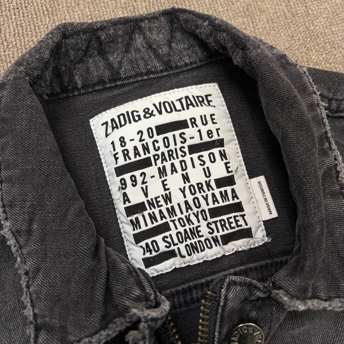 Zadig&Voltaire 자딕앤볼테르 우먼스 블랙 빈티지 데님자켓 S 상품이미지2