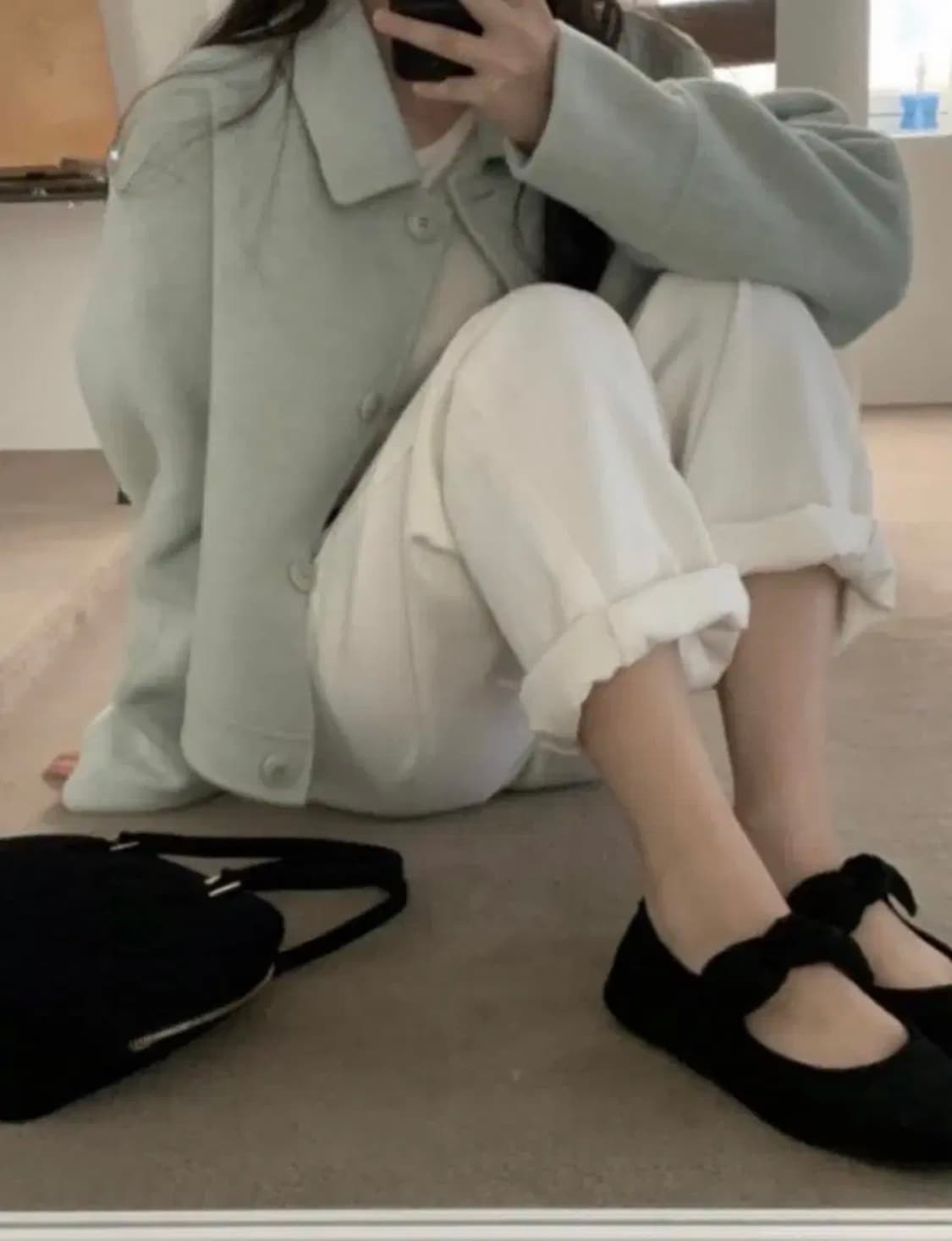 위드아웃썸머 위아썸 보울 핸드메이드 코트 민트 상품이미지4