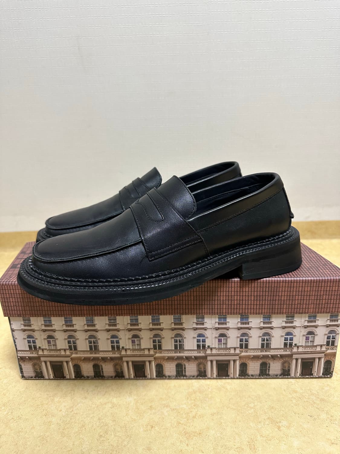 Stu 오버솔 로퍼 레더 블랙 40 상품이미지4