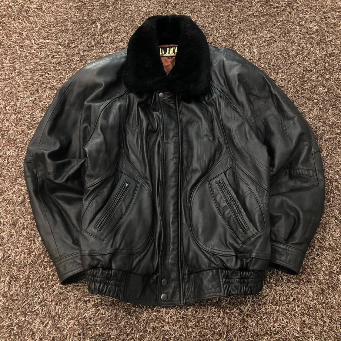 빈티지 양가죽 봄버 레더 가죽 자켓 상품이미지1