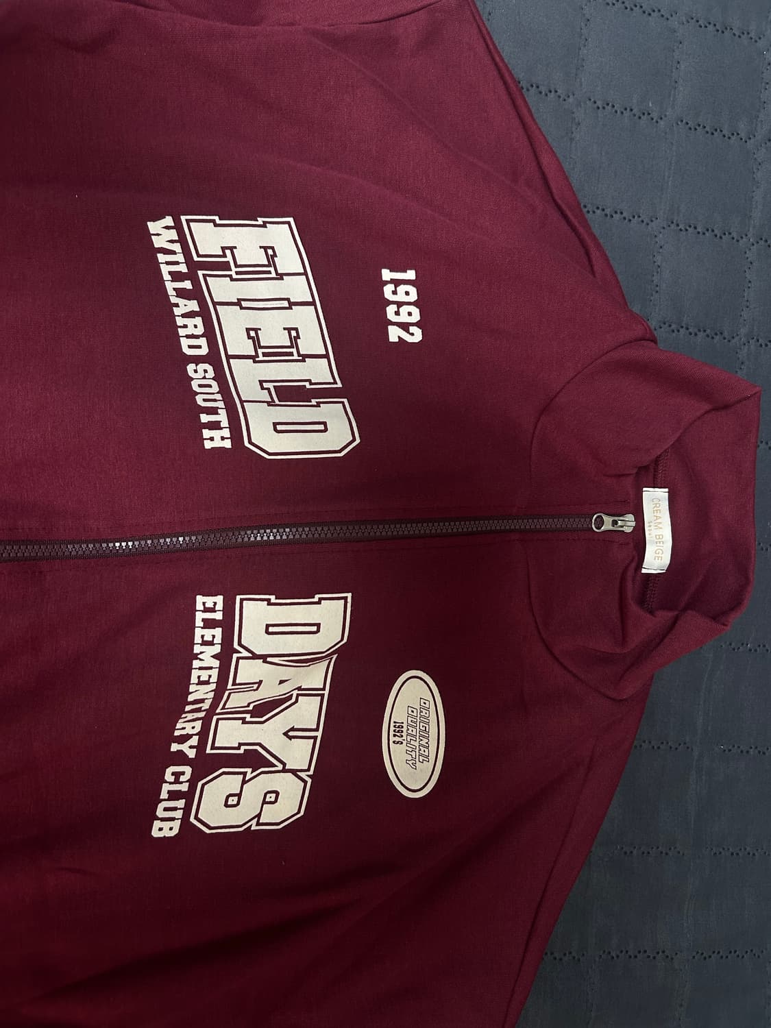 투웨이 크롭 집업 버건디 상품이미지2