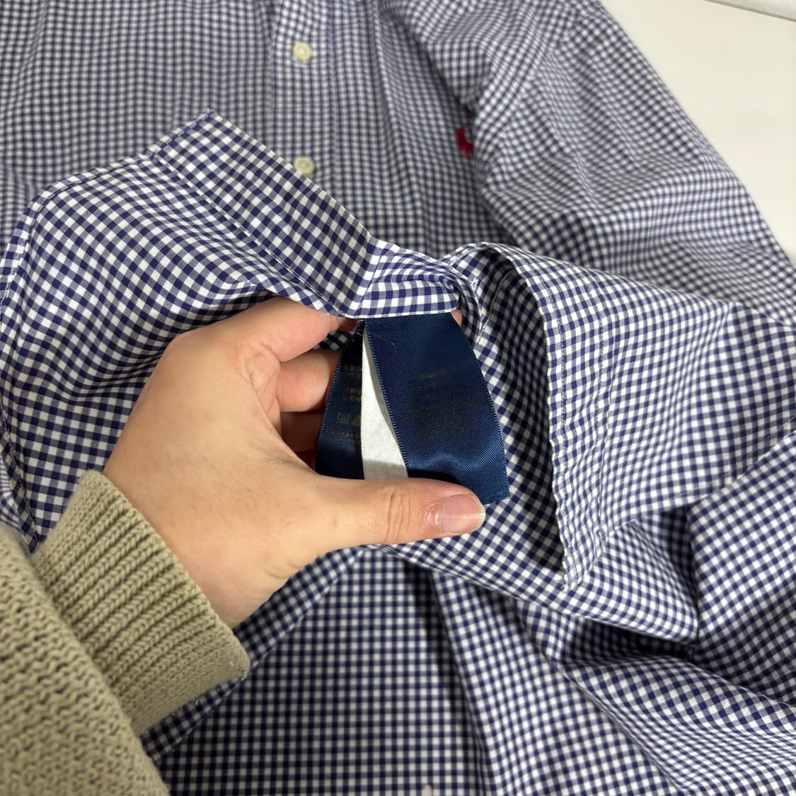 90 S 폴로랄프로렌 네이비 기본로고 체크셔츠 남방 상품이미지6