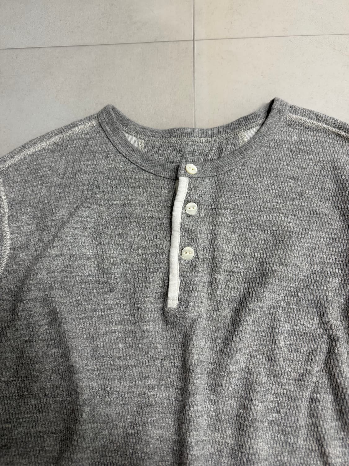 피그벨 헨리넥 긴팔 티셔츠 그레이 3사이즈 상품이미지2