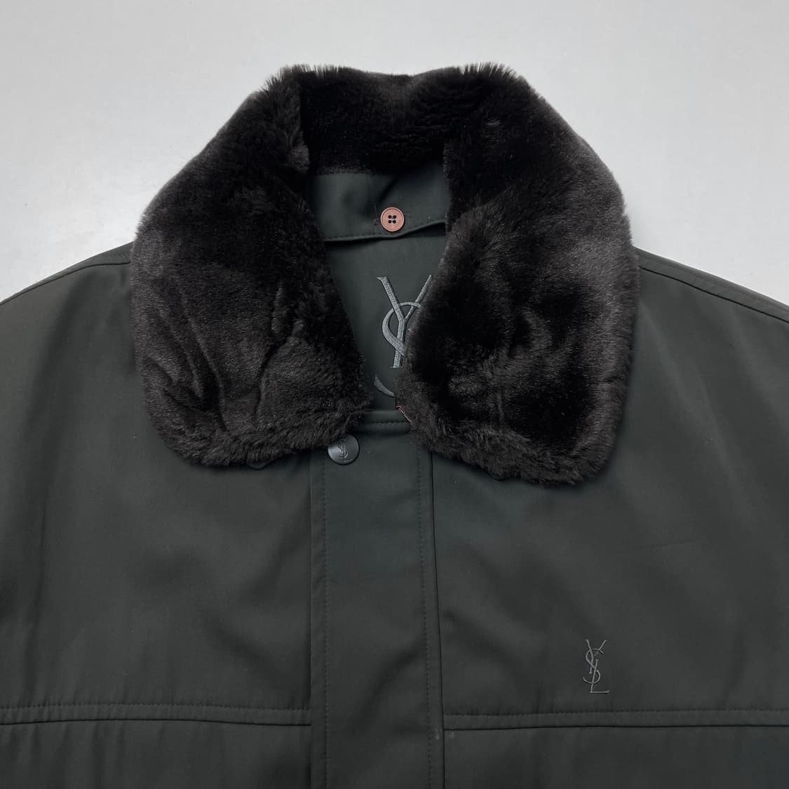 입생로랑 빈티지 퍼 카라 코트 95 상품이미지3