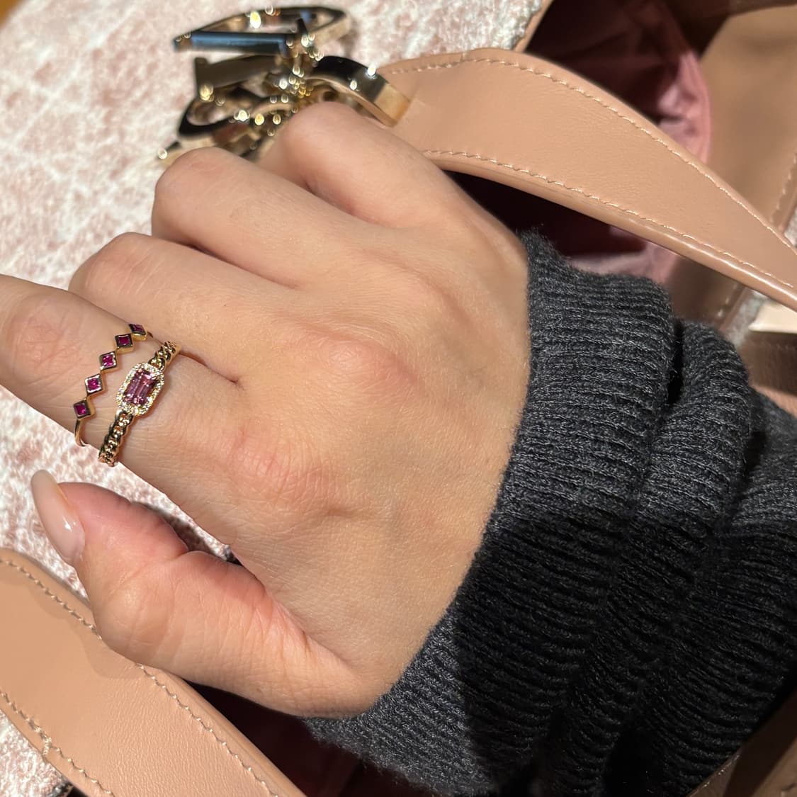 9k 루비/시트린 프린세스컷 반지 상품이미지7