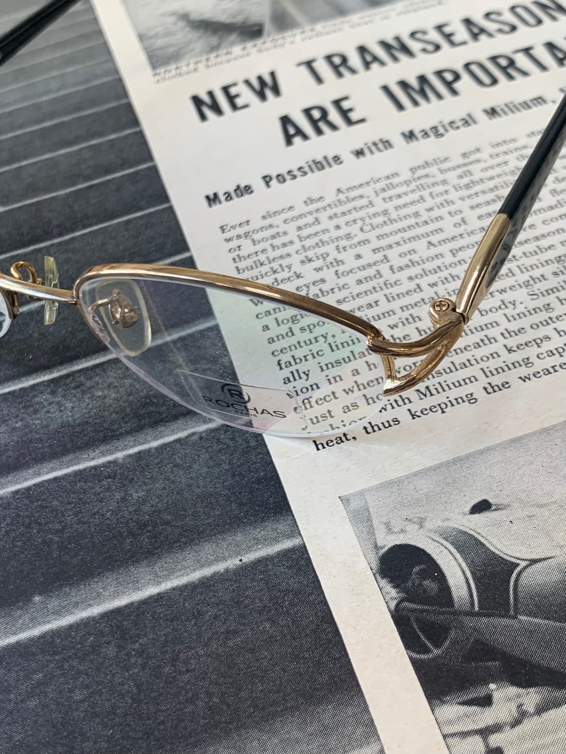 [픽키-604] 로샤스 골드 하프림 안경 데드스탁 티타늄 상품이미지5