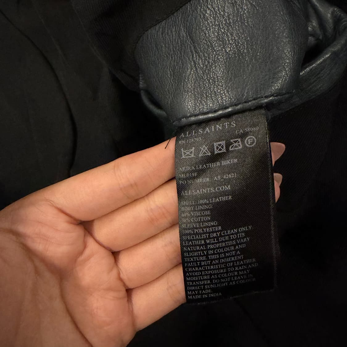 [정품/S] 올세인츠 아키라 블랙 가죽 라이더 자켓 상품이미지6