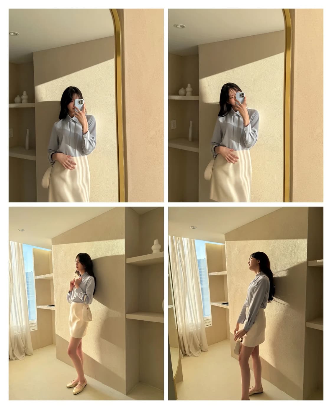 이바나헬싱키 Slim low satin shirt 상품이미지4