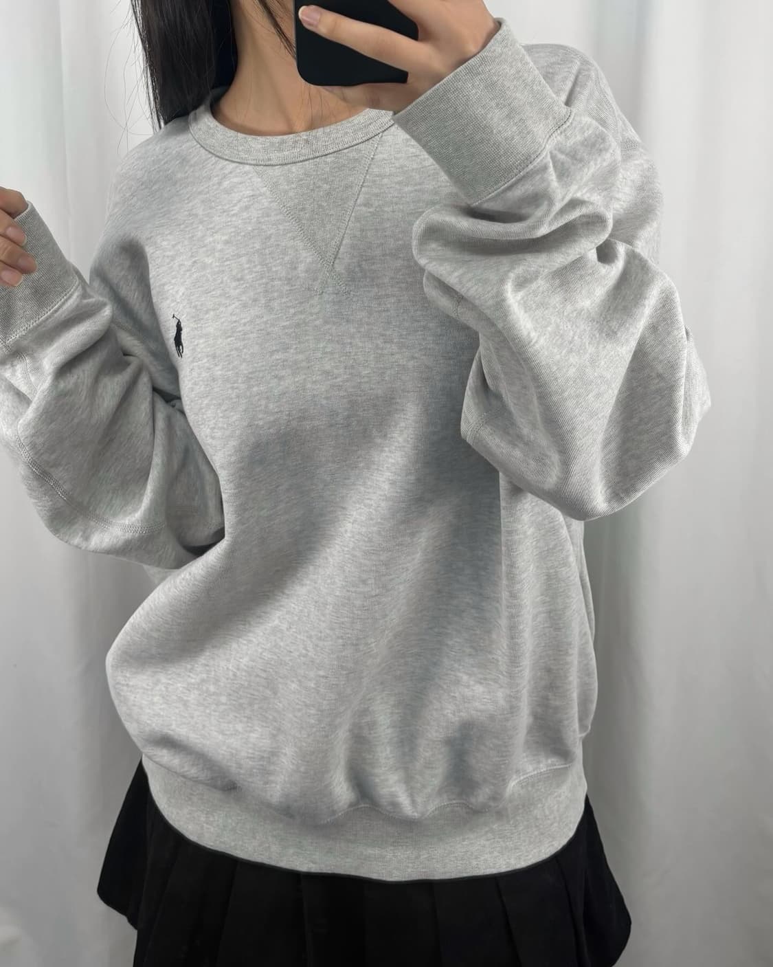 폴로 로고 그레이 맨투맨 상품이미지1