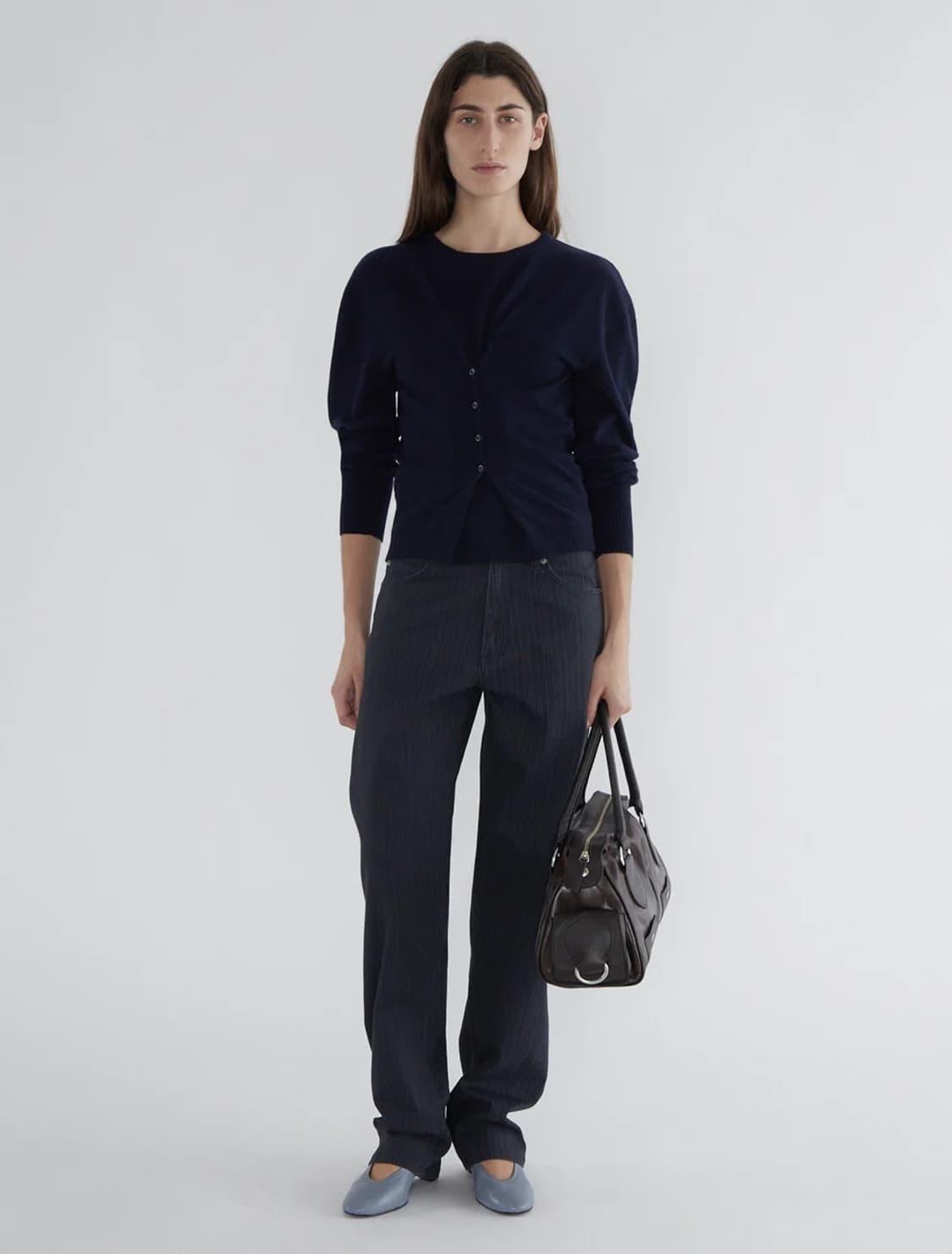 [XS,S,M]팔로마울 Clor 버튼 니트/네이비 상품이미지6