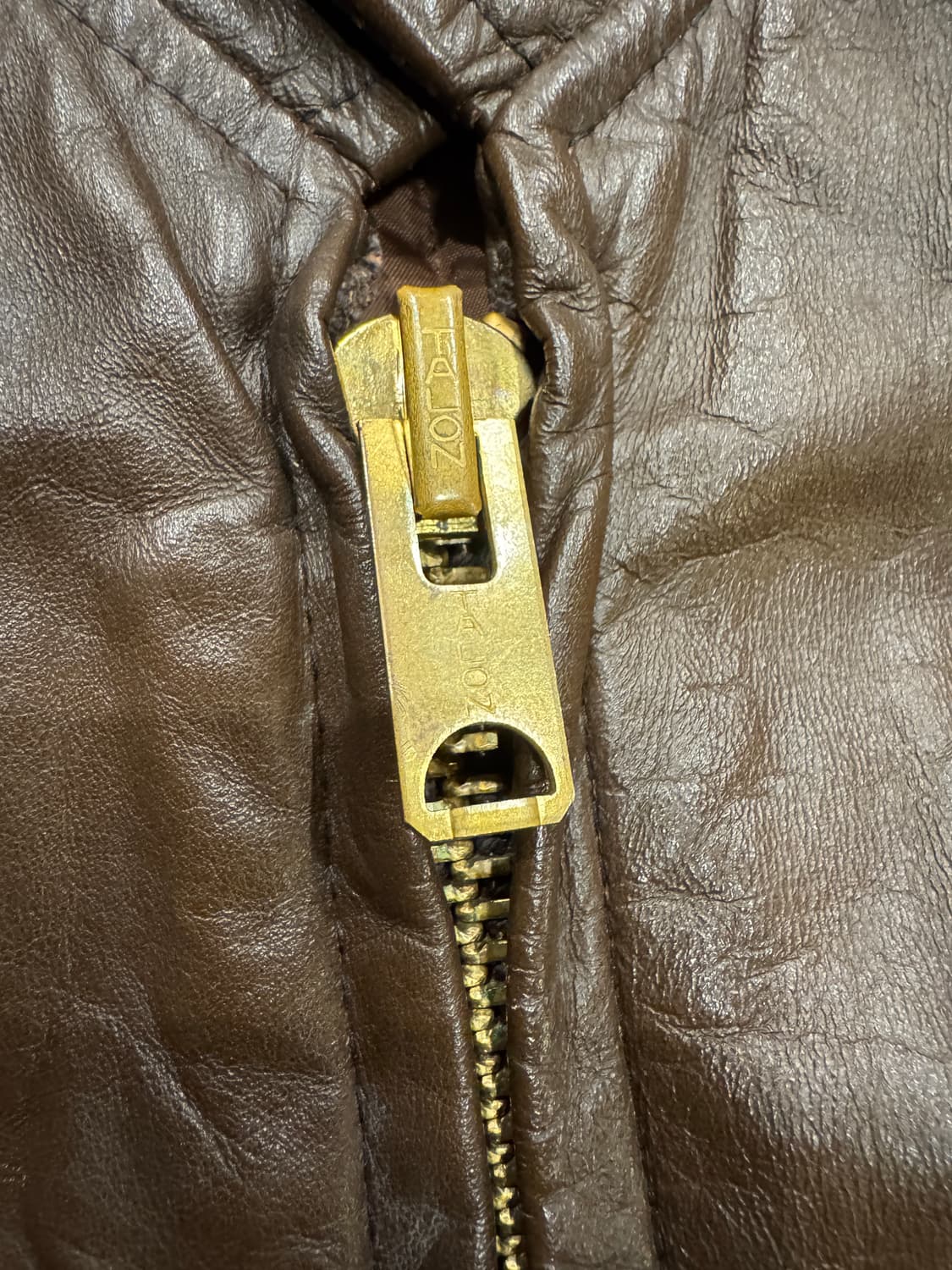 70s Leather garment 브라운 싱글 레더자켓 (40) 상품이미지6