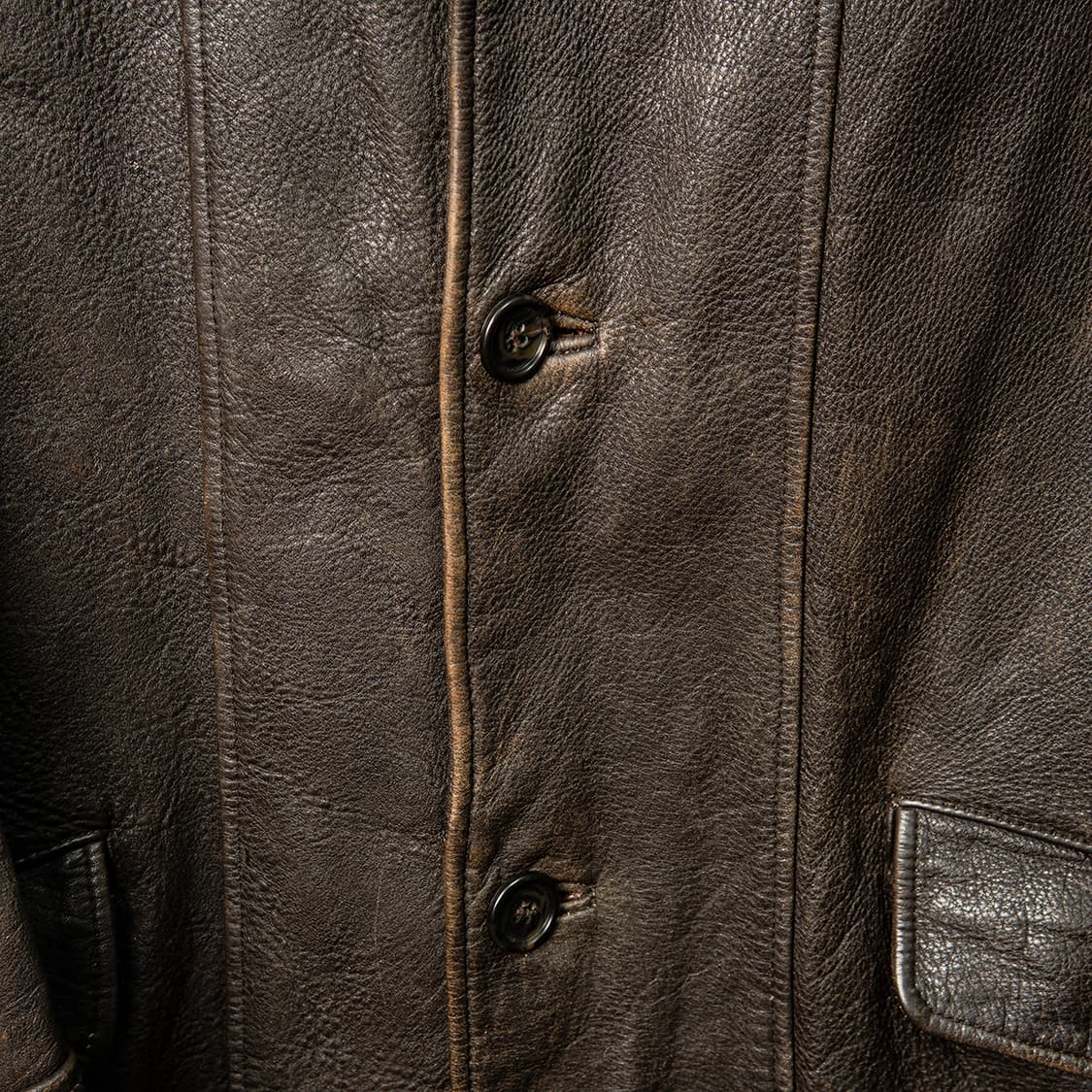 [115] 90s 케네스콜 카우스킨 리얼 레더 카코트 다크 브라운  상품이미지2