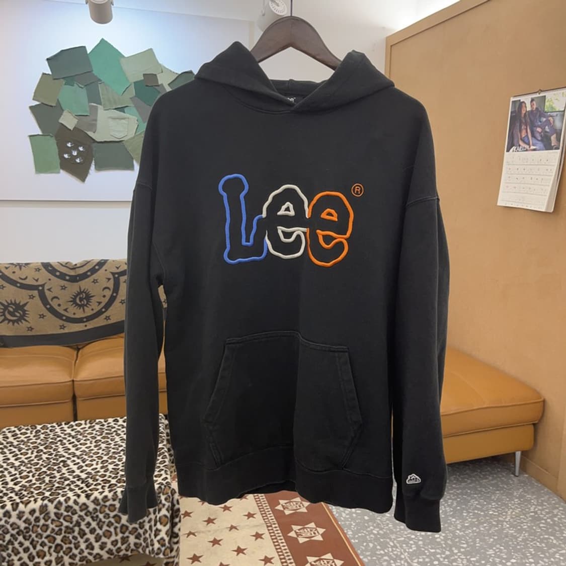 LEE 리 레트로 스트릿 펑크 스펠자수 후드티 XL C09571 상품이미지3