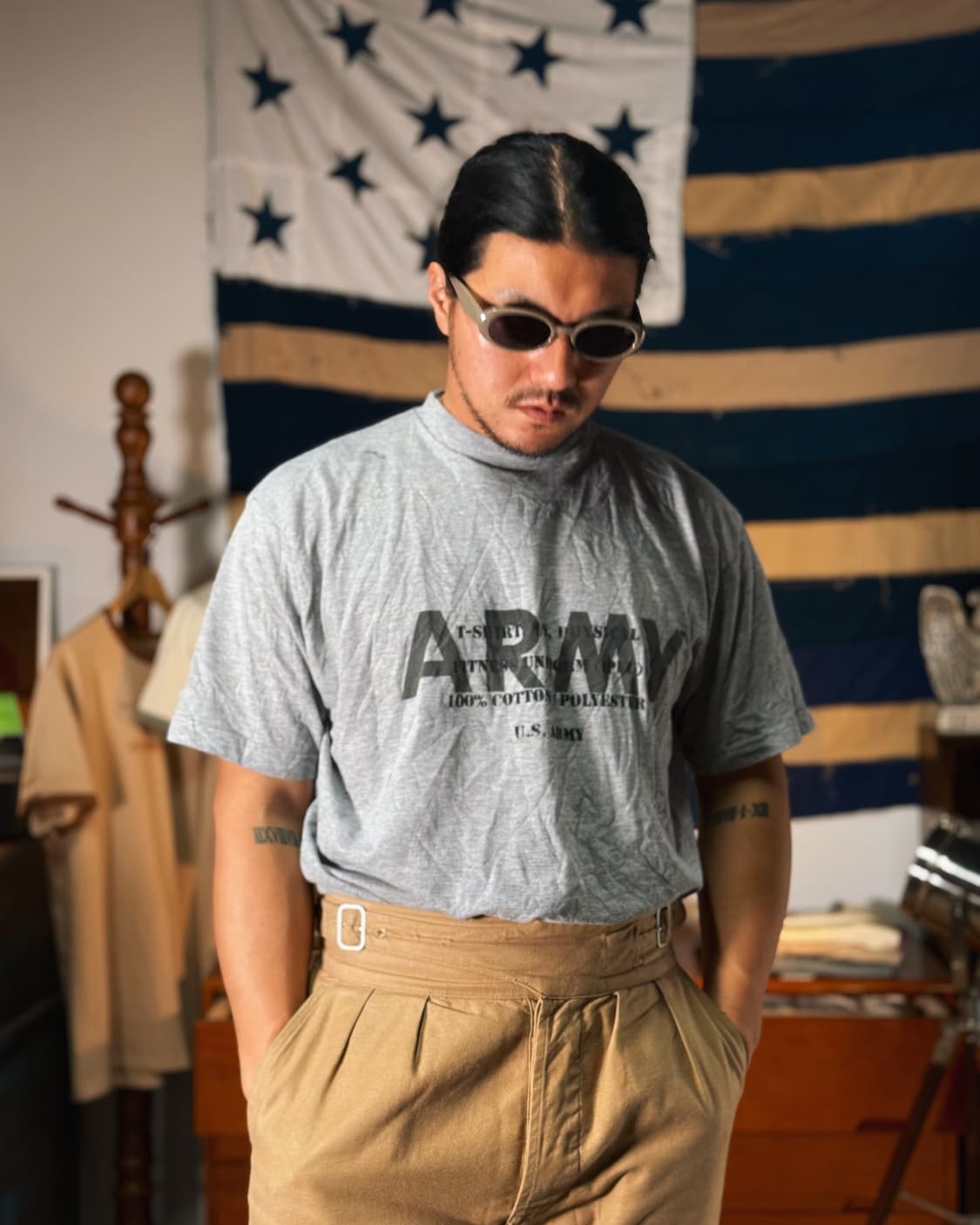 U.S Army 'Spec.' 스텐실 IPFU 티셔츠 L 상품이미지8